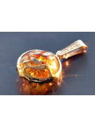 "14K 585 Pendentif Ambre Or Rose Vintage d'Authenticité" vpab001